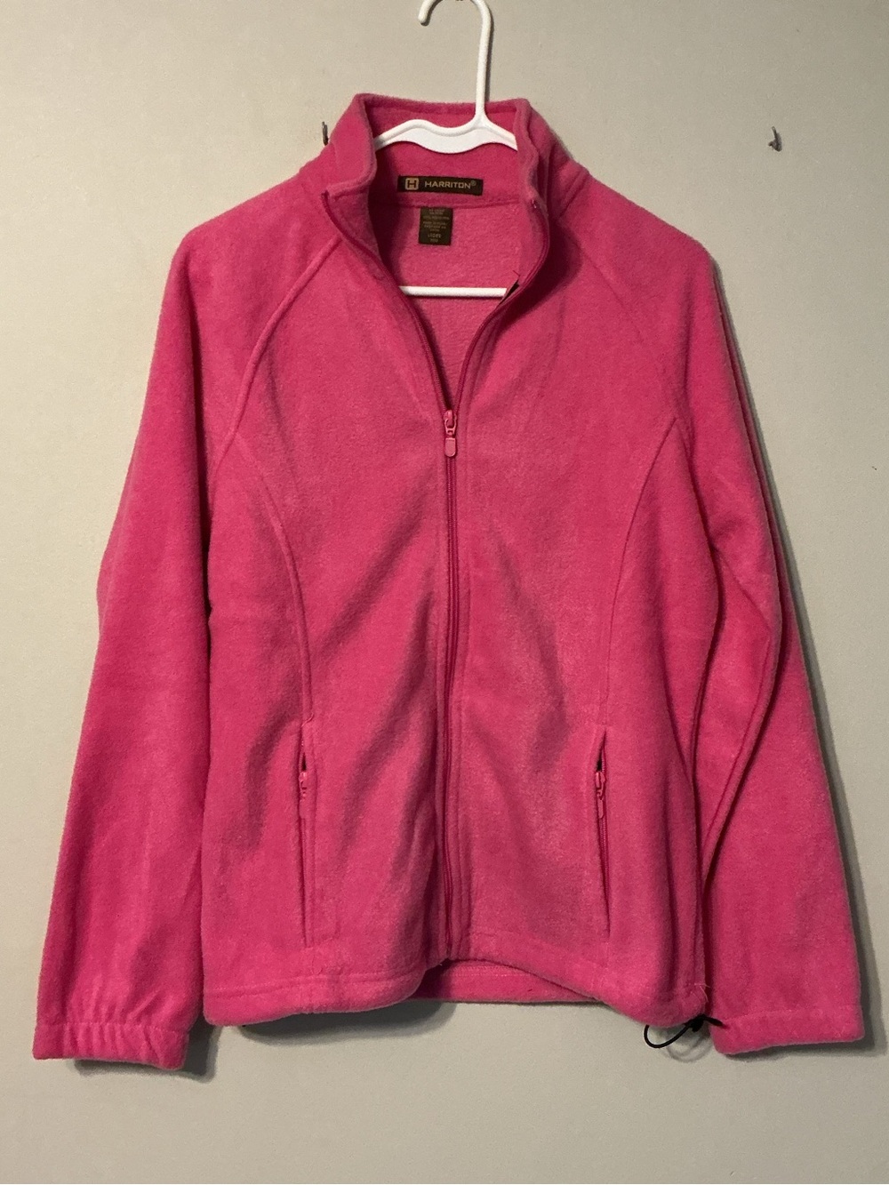 Harriton Women's Pink Full-Zip Teddy Jacket